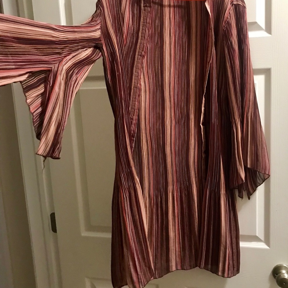 Bohemian button down striped kimono